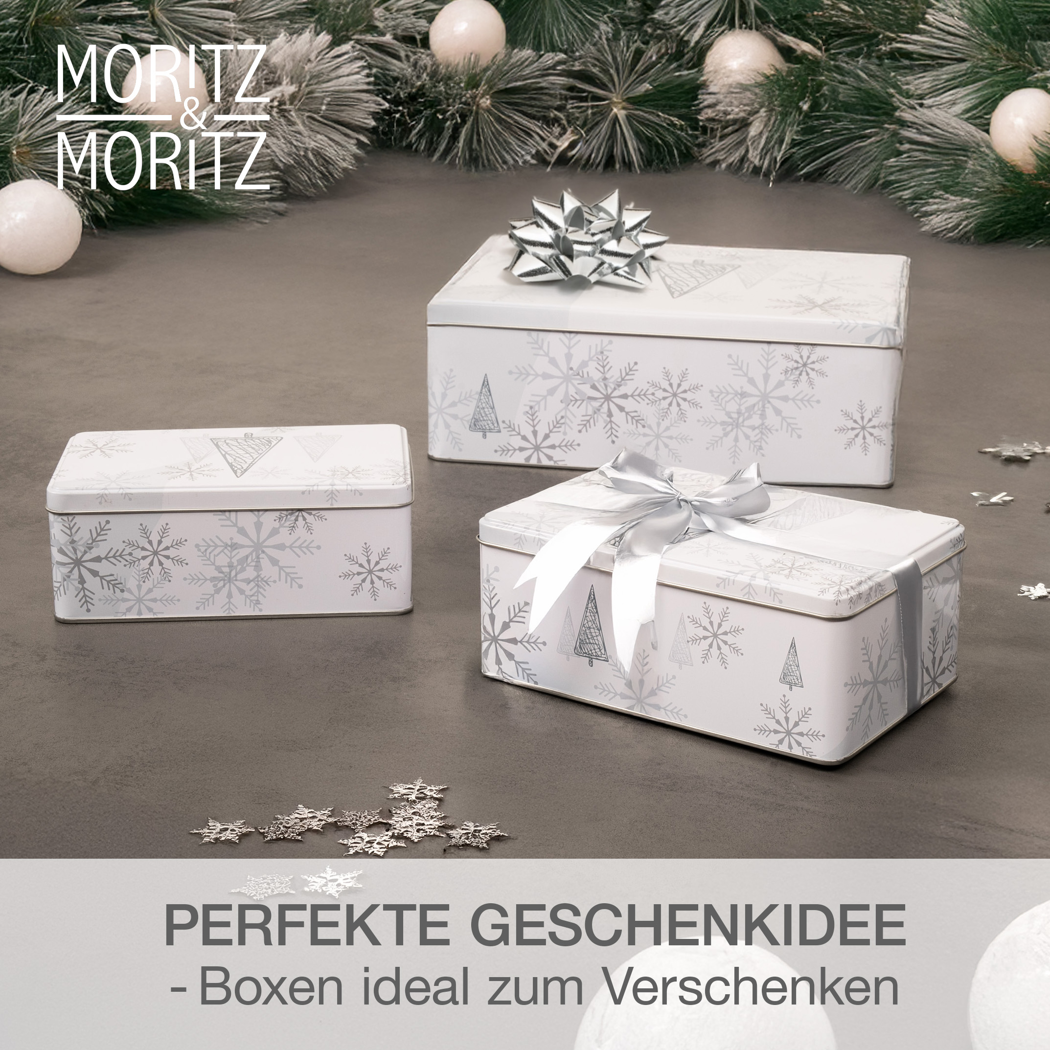 Weihnachts Keksdose 5-teilig Eckig