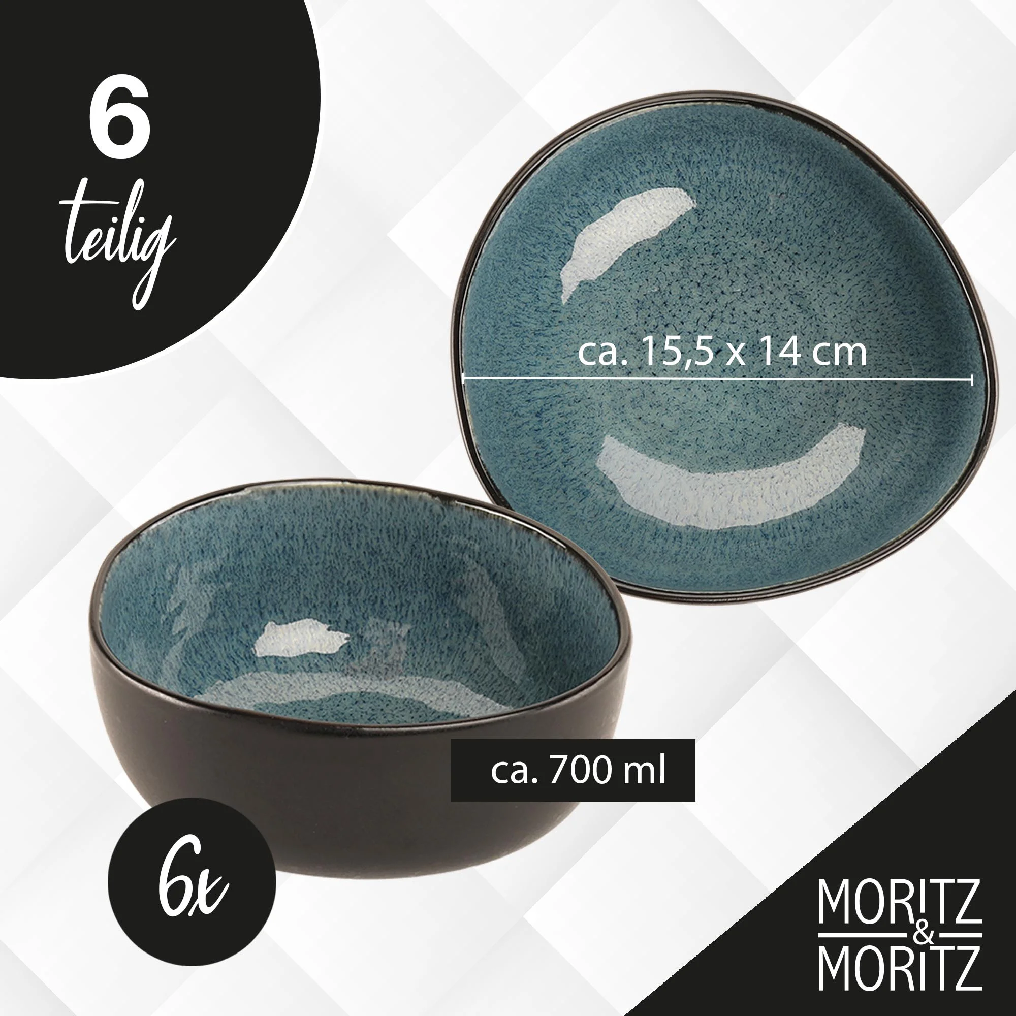 ORGANIC 6tlg Müslischalen Set Blau ORGANIC 6tlg Müslischalen Set Blau