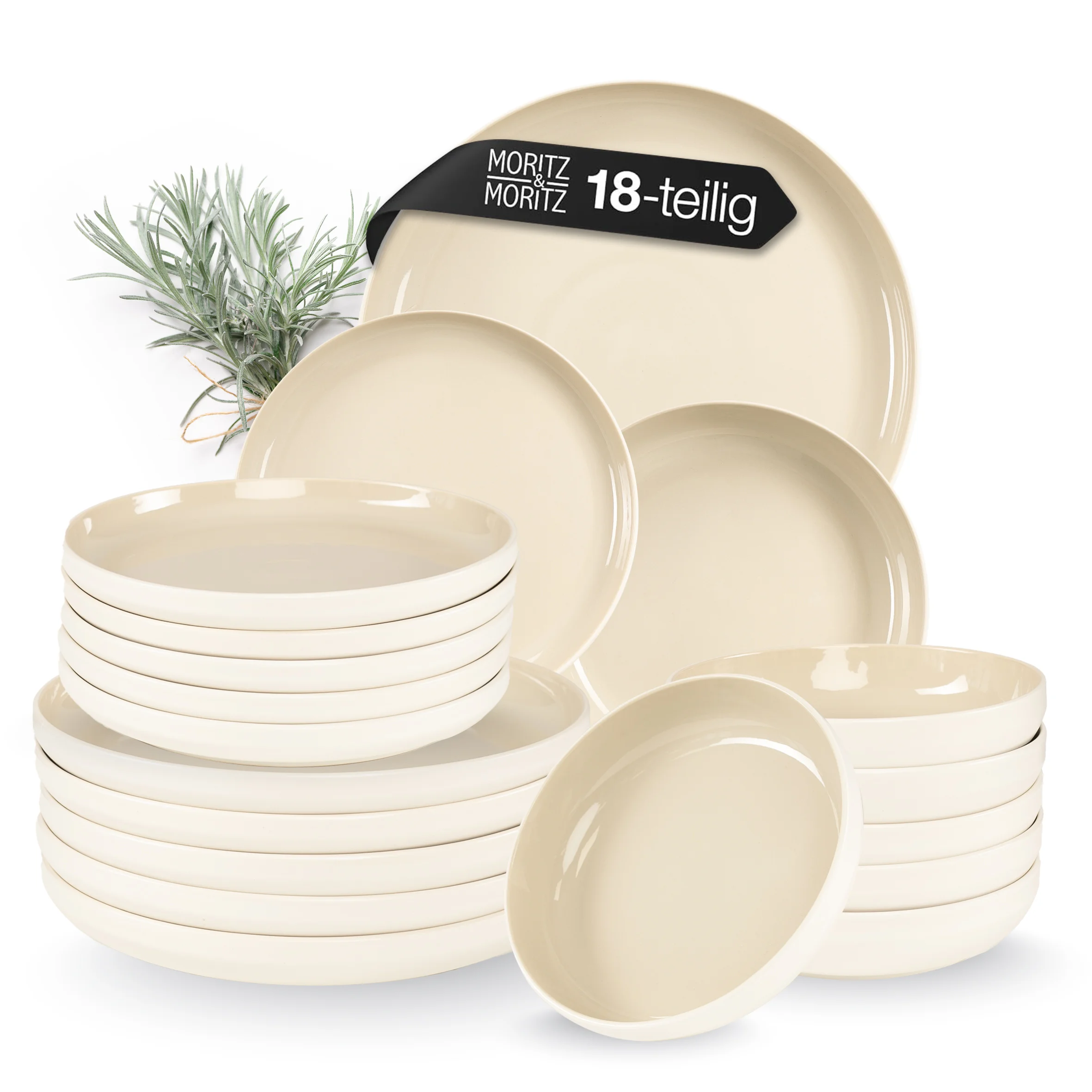 CAVO Geschirrset 18-teilig Beige