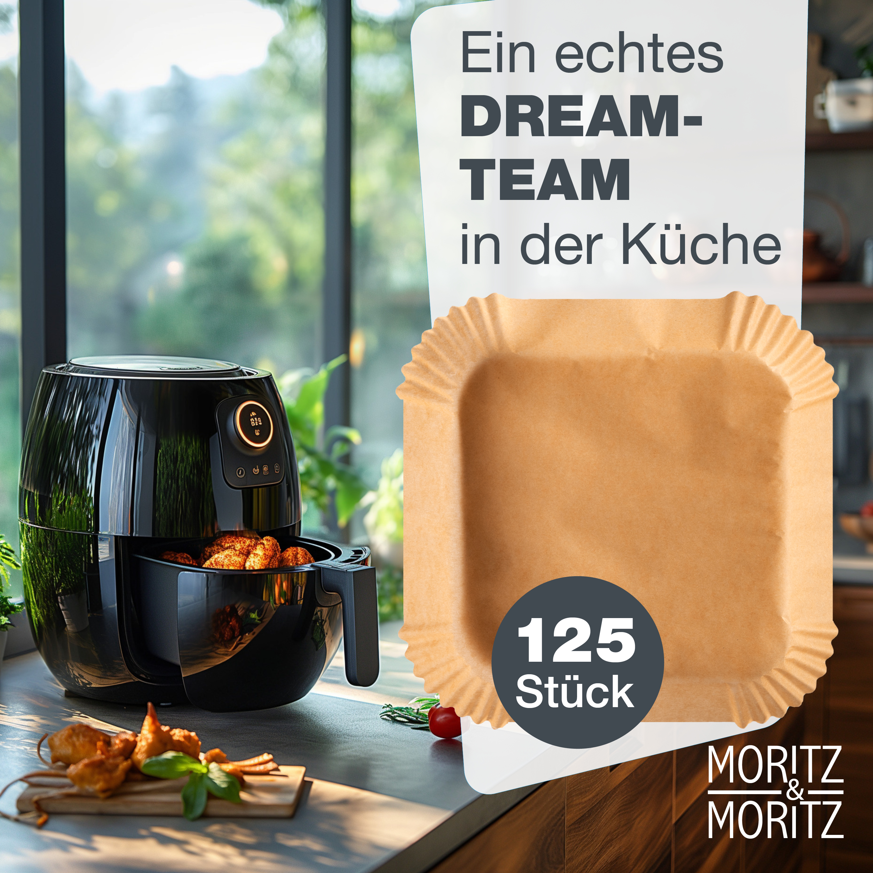 Airfryer Backpapier Quadrat 20x20 cm - 125 Stück