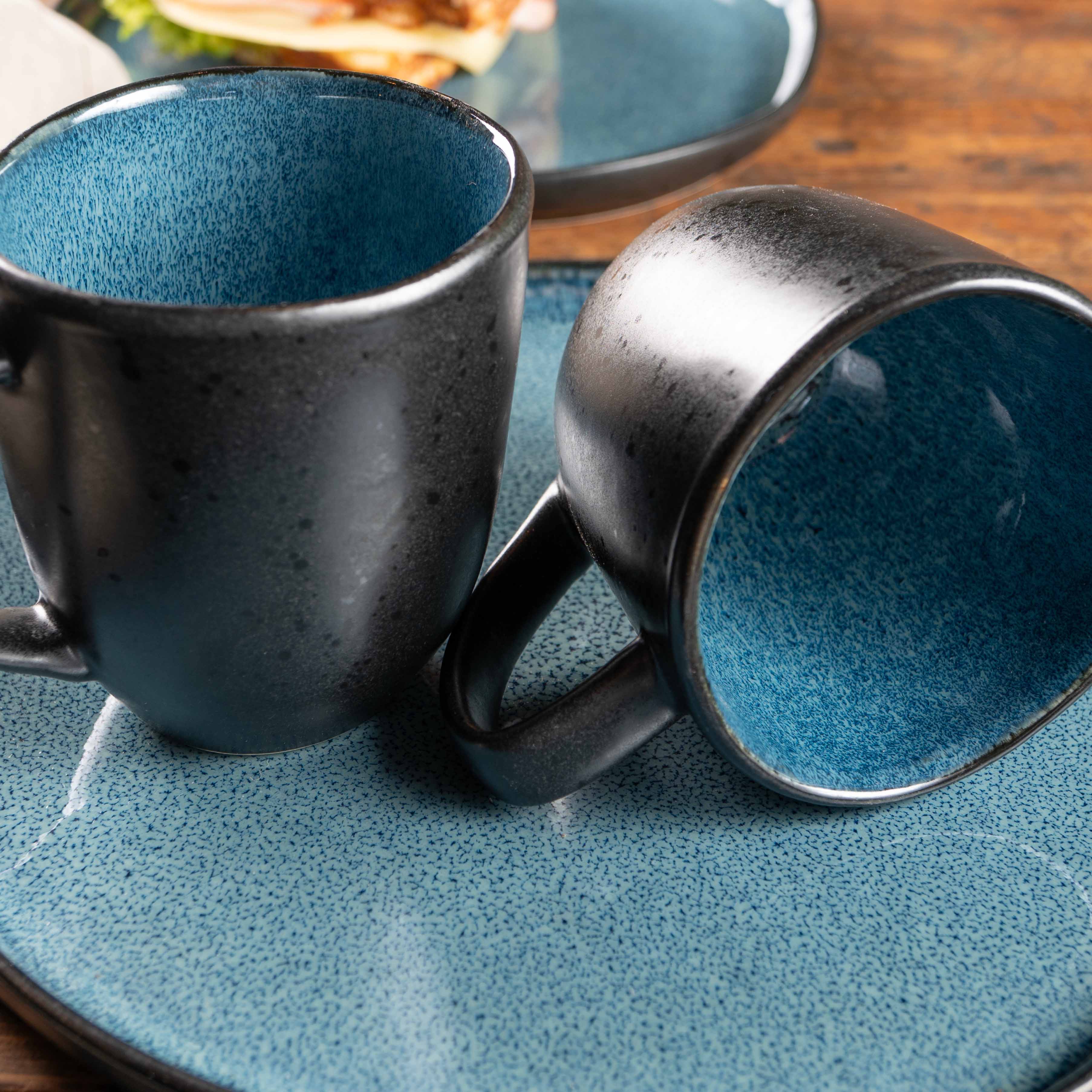ORGANIC 6tlg Kaffee Tassen Set Blau
