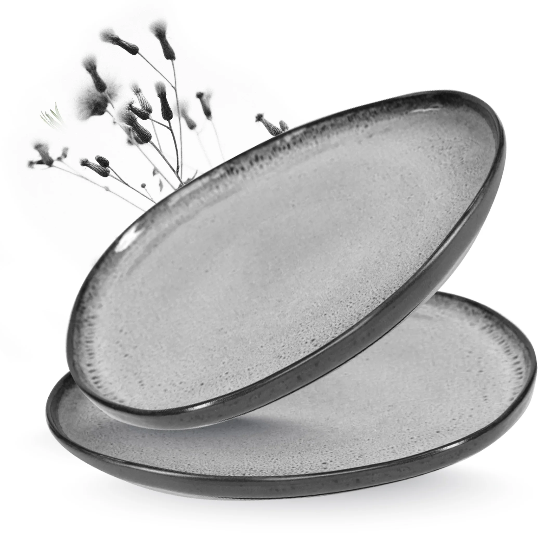 ORGANIC Servierplatten 2-teilig Grau ORGANIC Servierplatten 2-teilig Grau