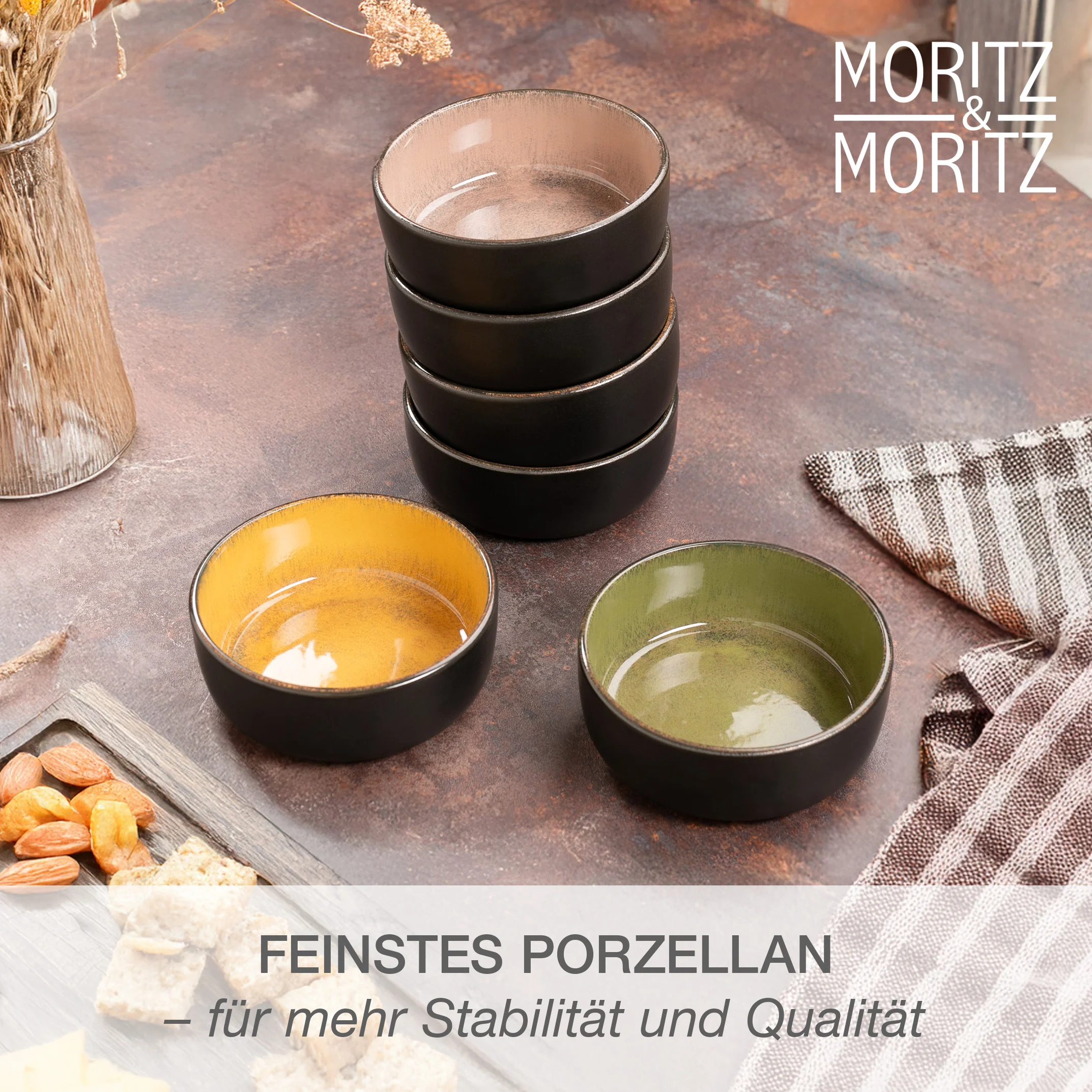 VIDA 6-teilig Müslibowl – Set Vintage, Nahaufnahme der Oberfläche