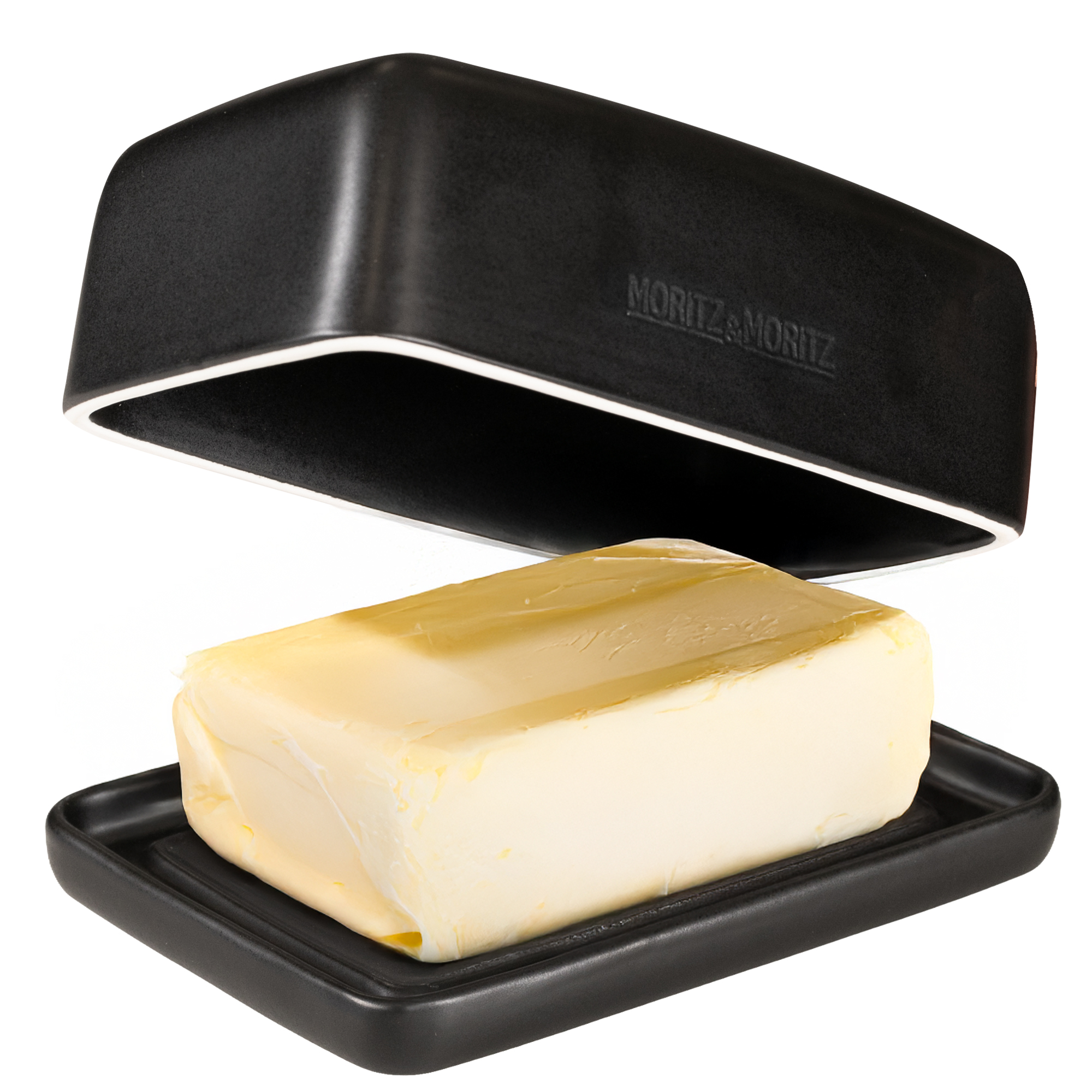 VIDA Butterdose Porzellan 250g, vor weißem Hintergrund