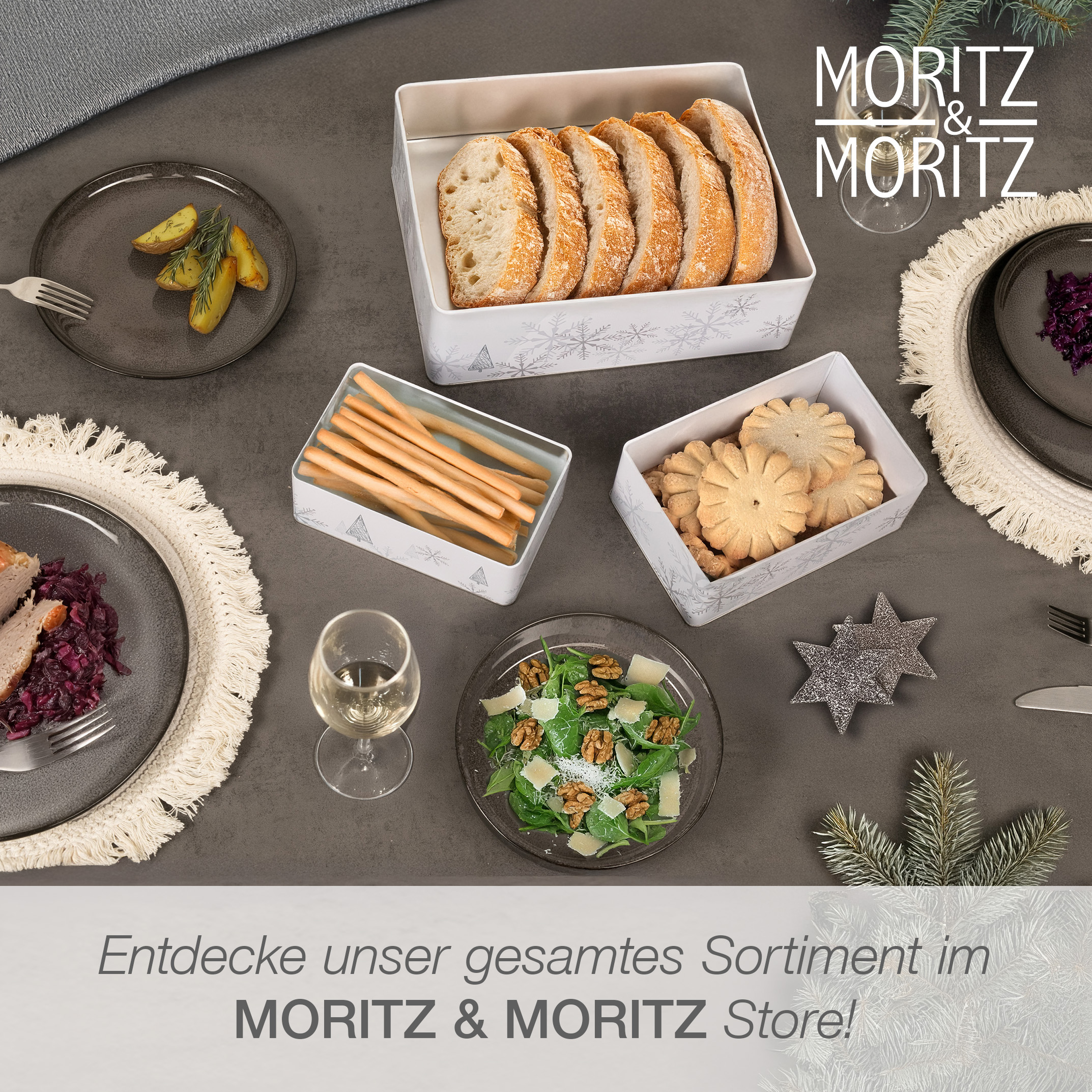 Weihnachts Keksdose 5-teilig Eckig