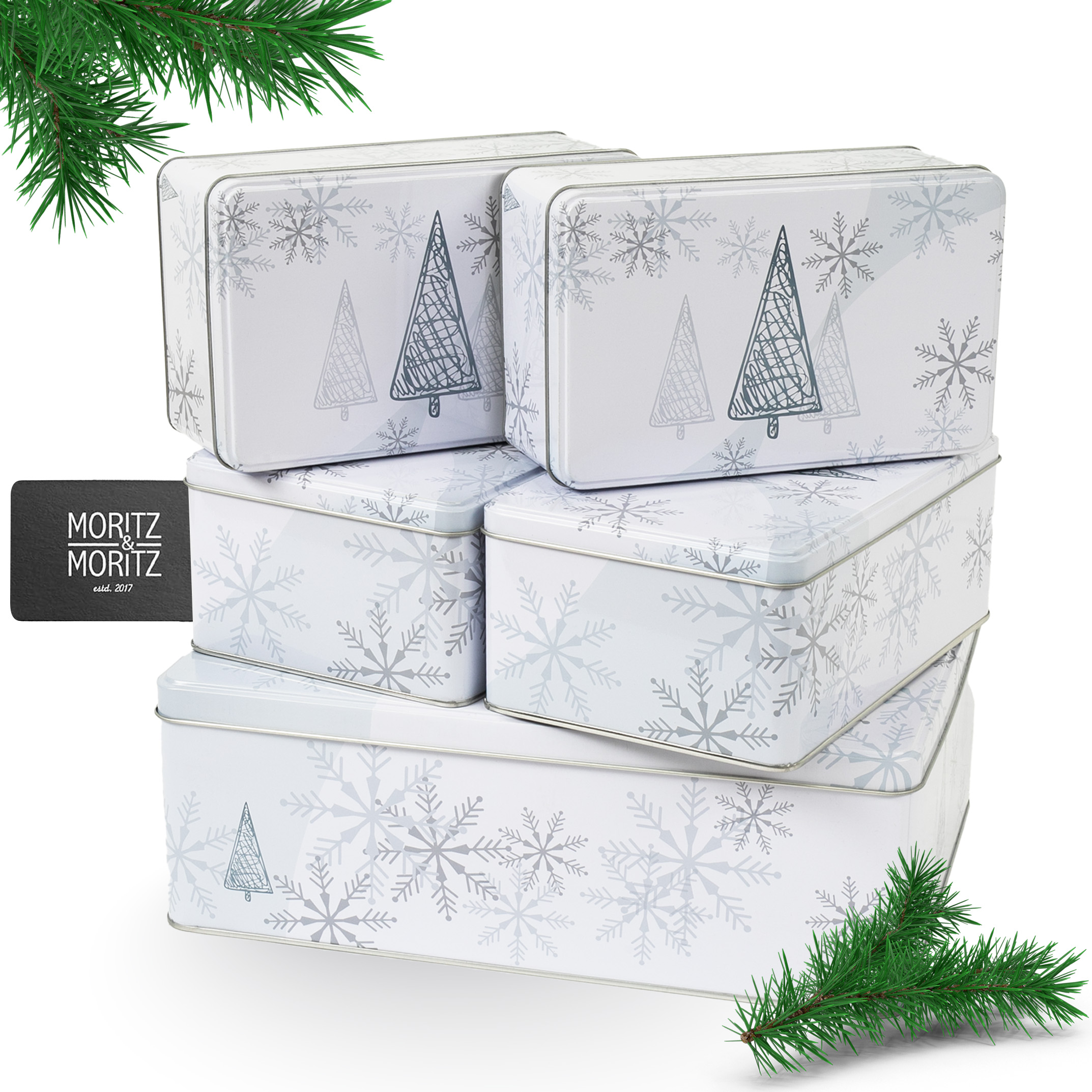 Weihnachts Keksdose 5-teilig Eckig