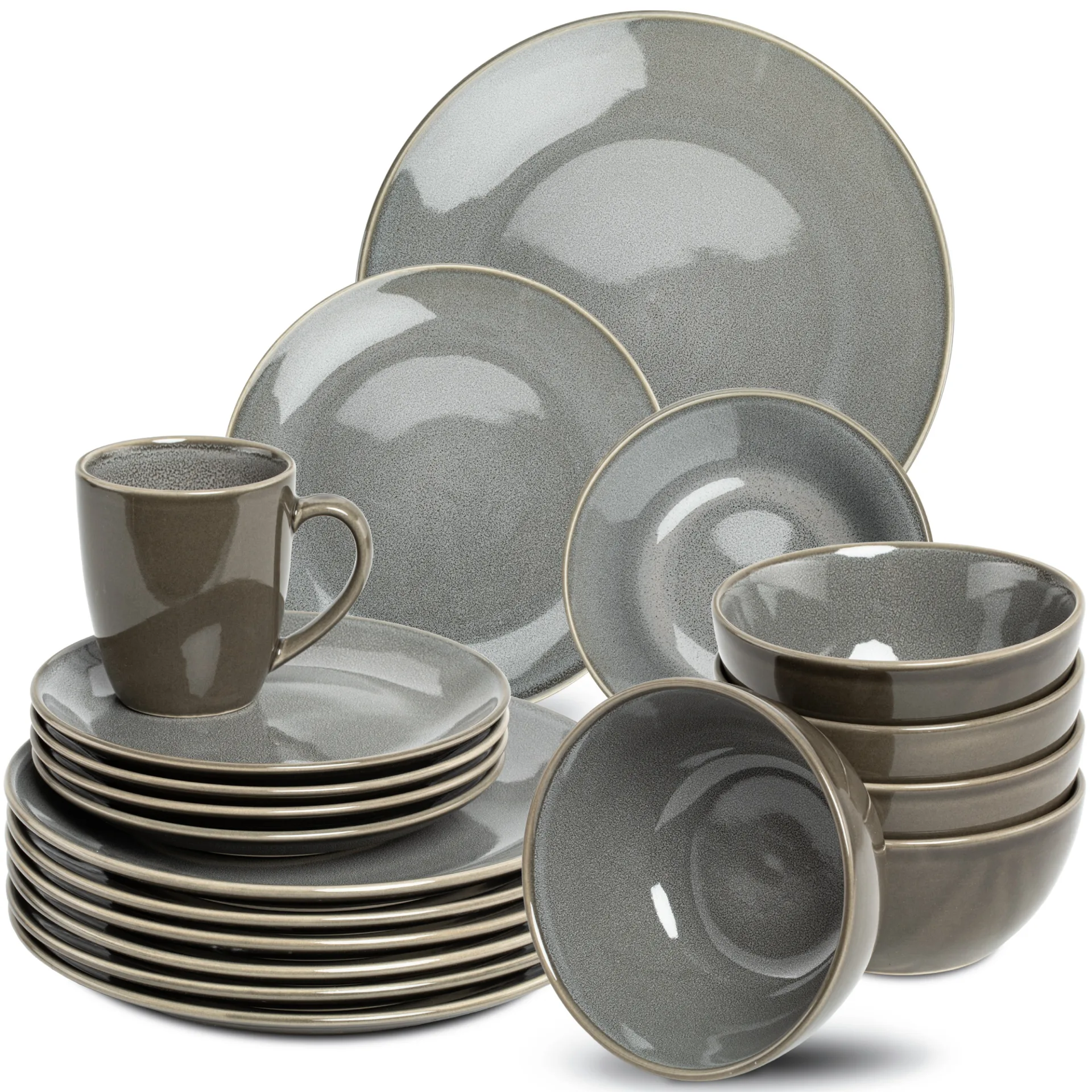 SENSE Tafelservice 48-teilig, grau matt