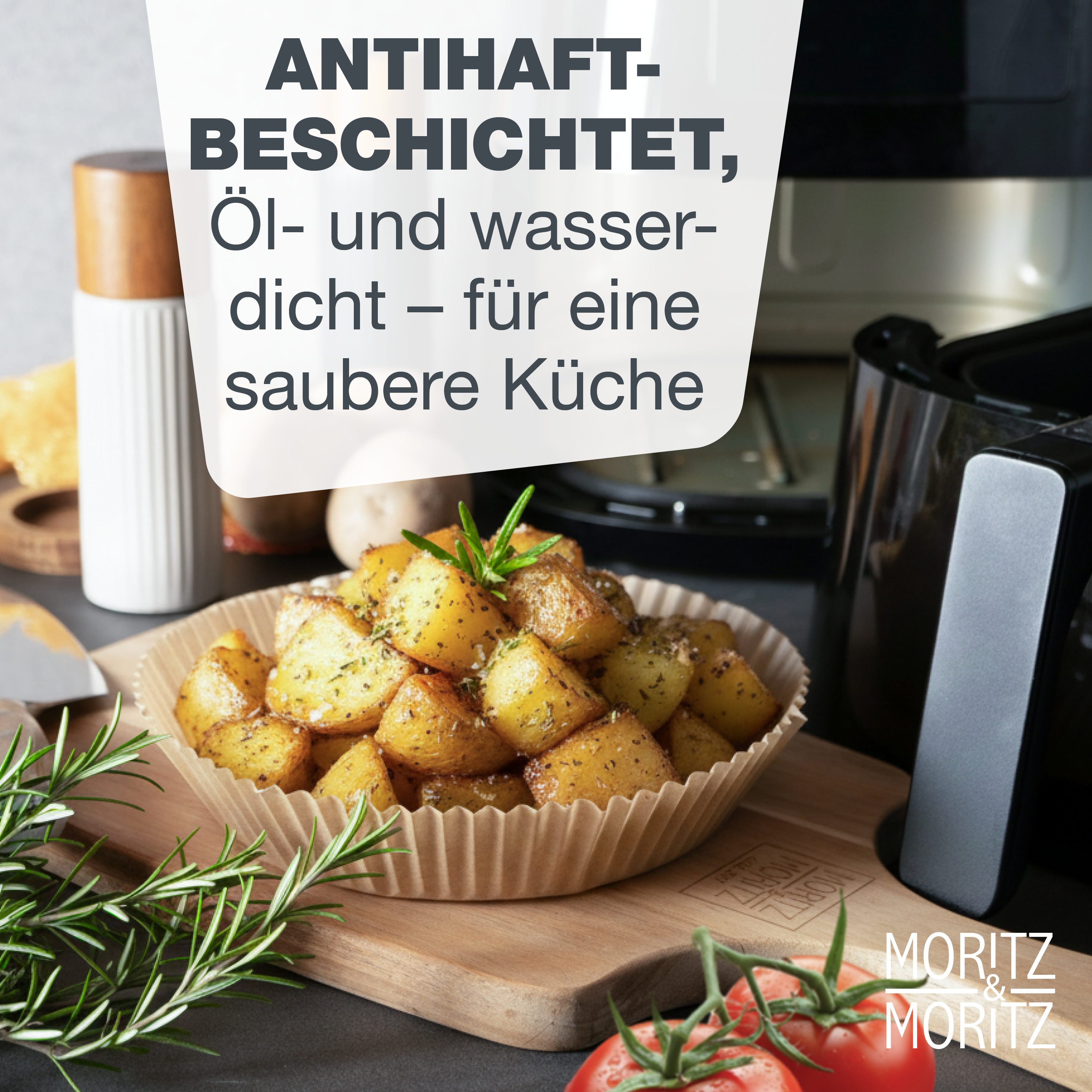 Airfryer Backpapier Rund Ø 16 cm (unten 16 cm, oben 20,5 cm)