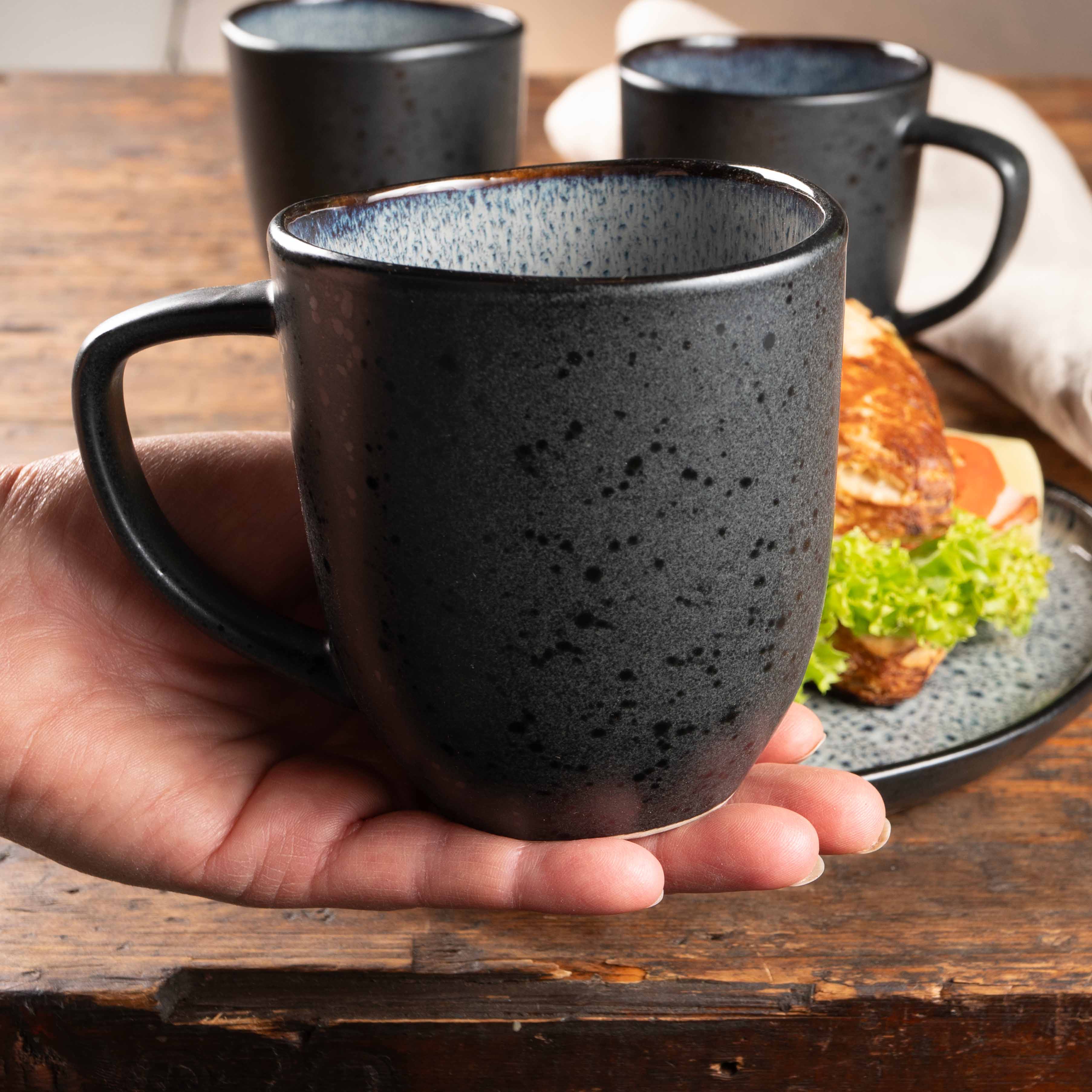ORGANIC 6tlg Kaffee Tassen Set Grau
