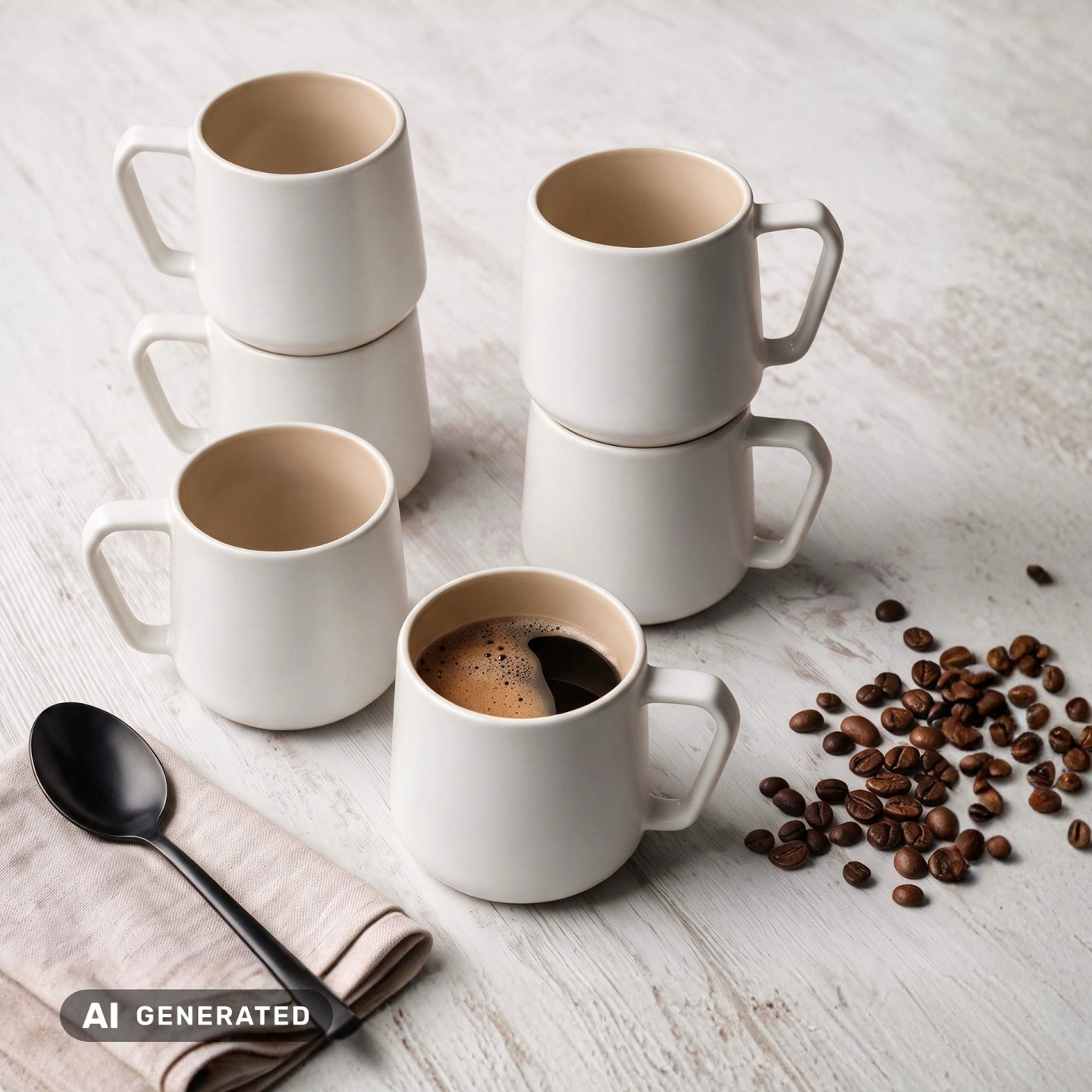 CAVO Kaffeebecher Set 6-teilig Almond