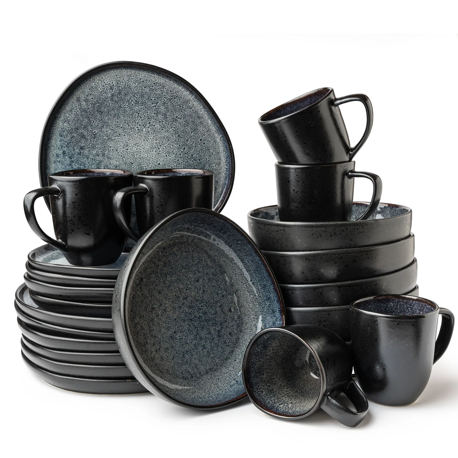ORGANIC Geschirrset 24-teilig Grau, Bild 1