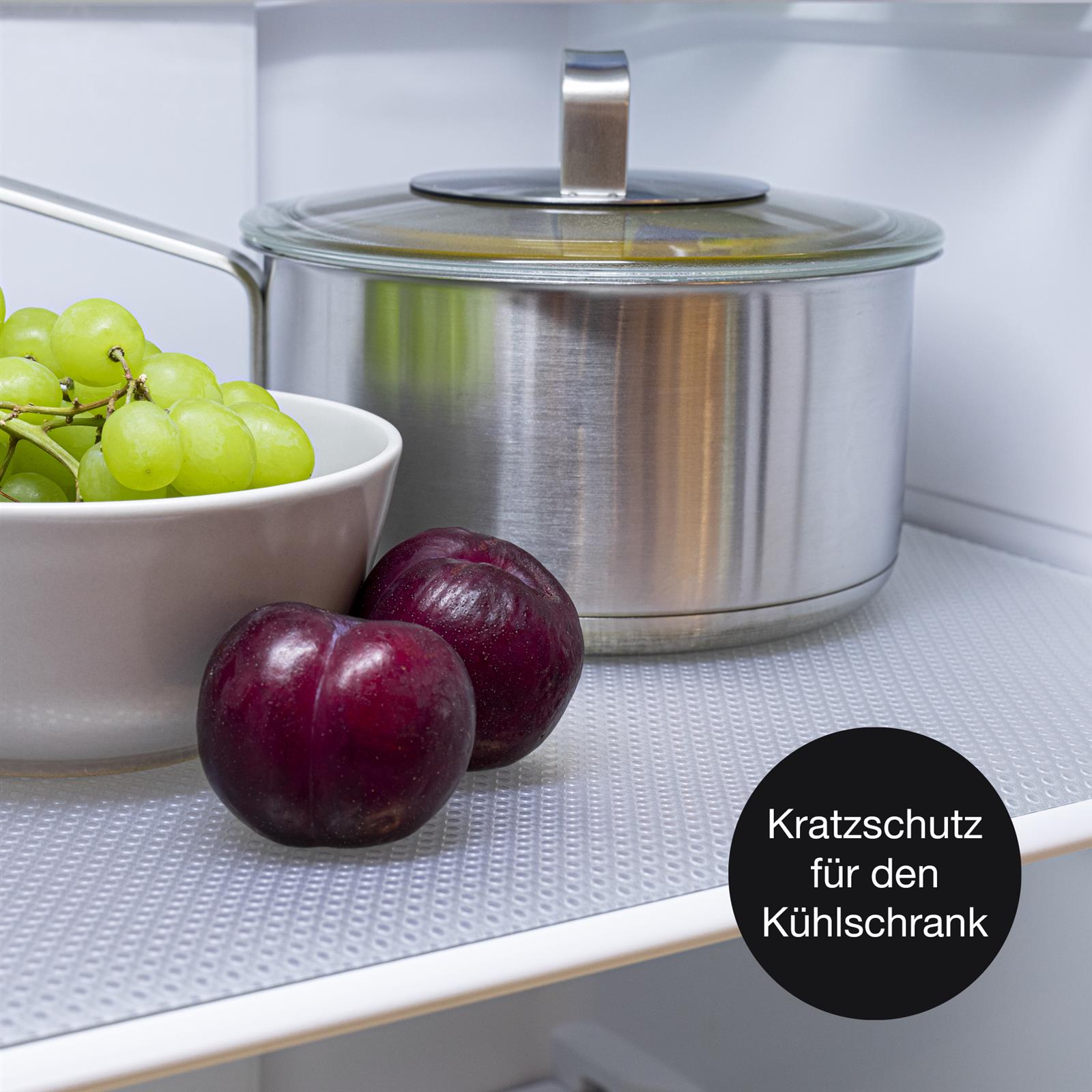 4er Set Schubladenmatten aus rutschfestem und langlebigem Material in grau
