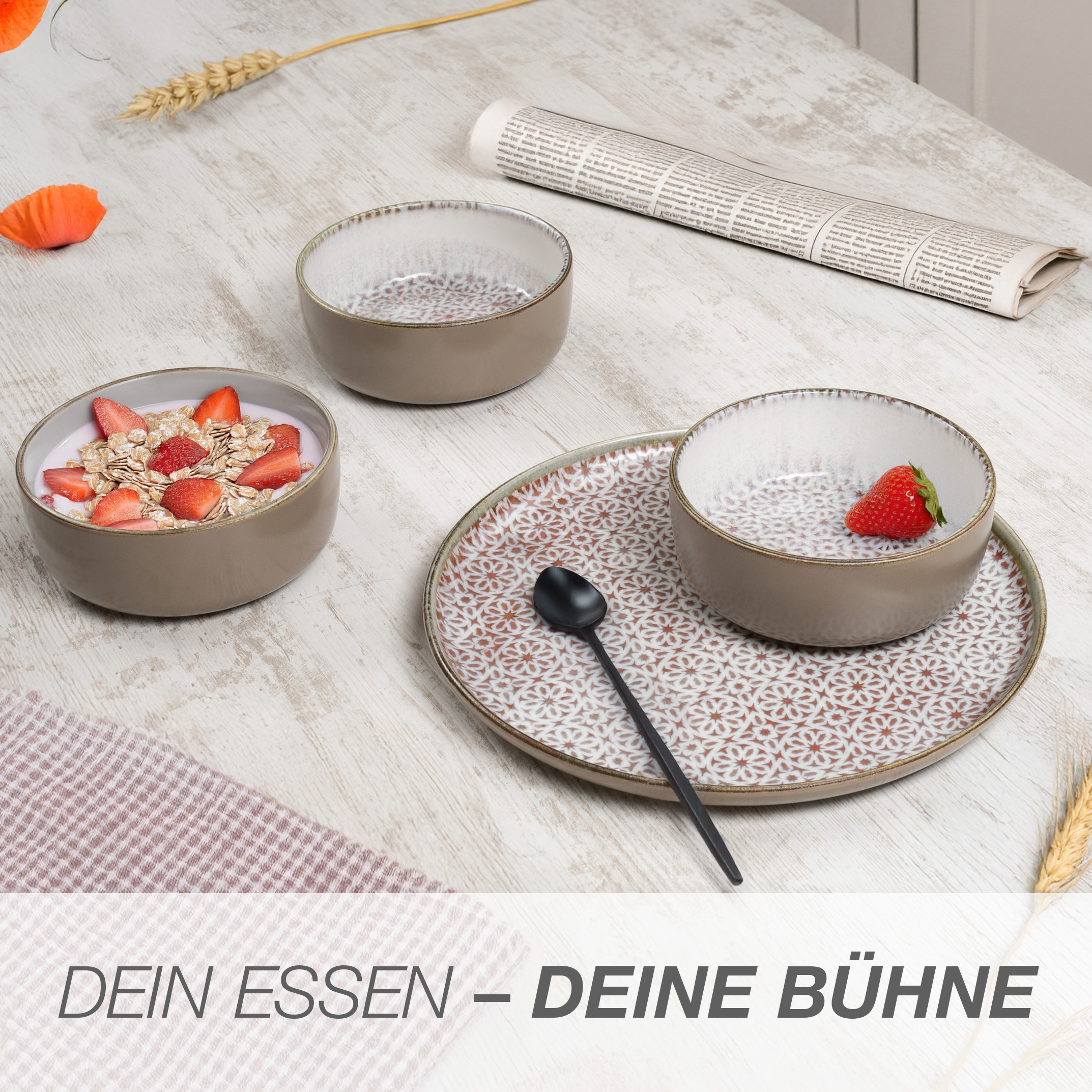 ALHAMBRA Müslibowls 6-teilig Rot