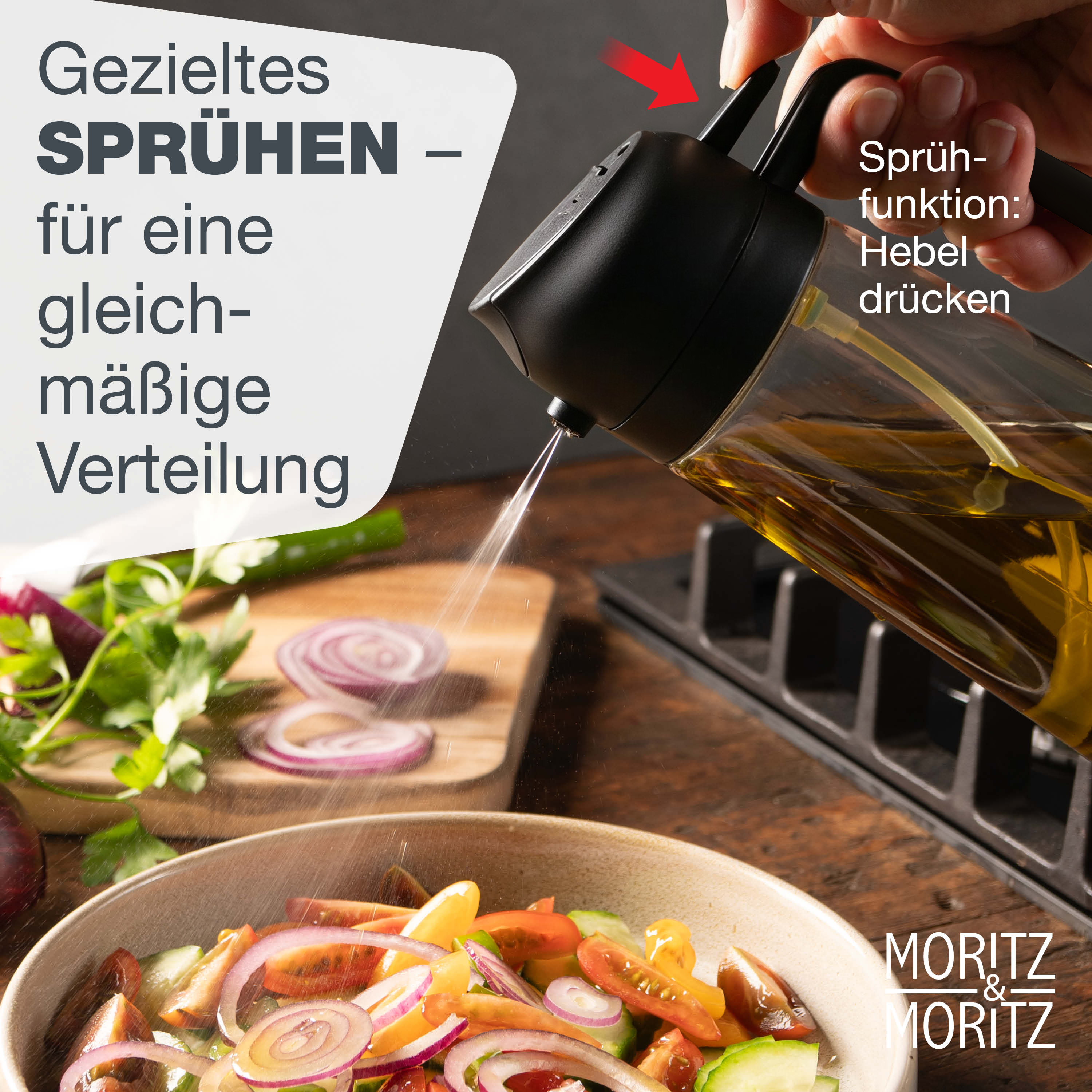 Ölsprüher Glas 470ml schwarz
