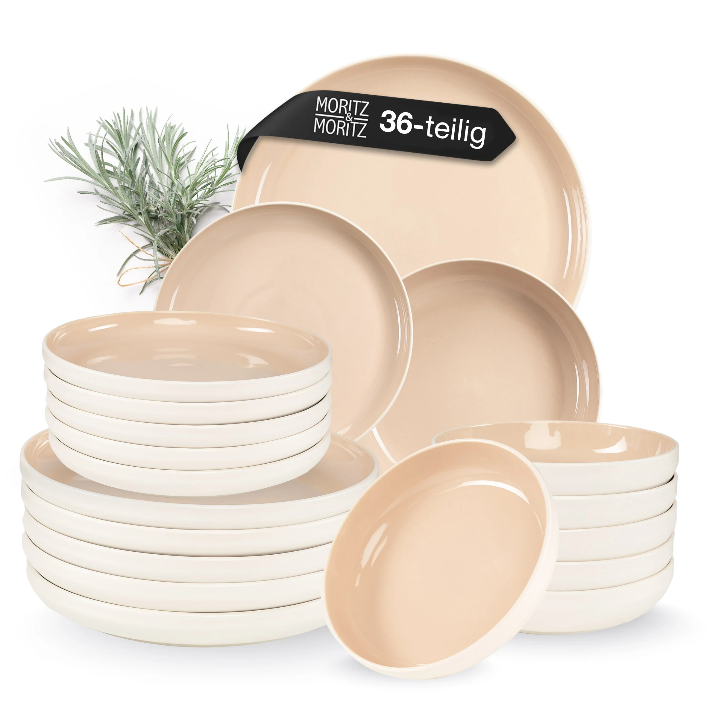 CAVO Geschirrset 36-teilig - Almond