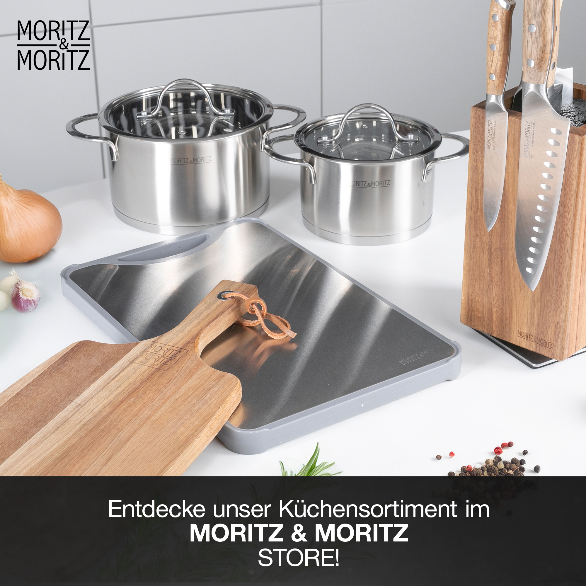 Multifunktionales Schneidebrett Edelstahl