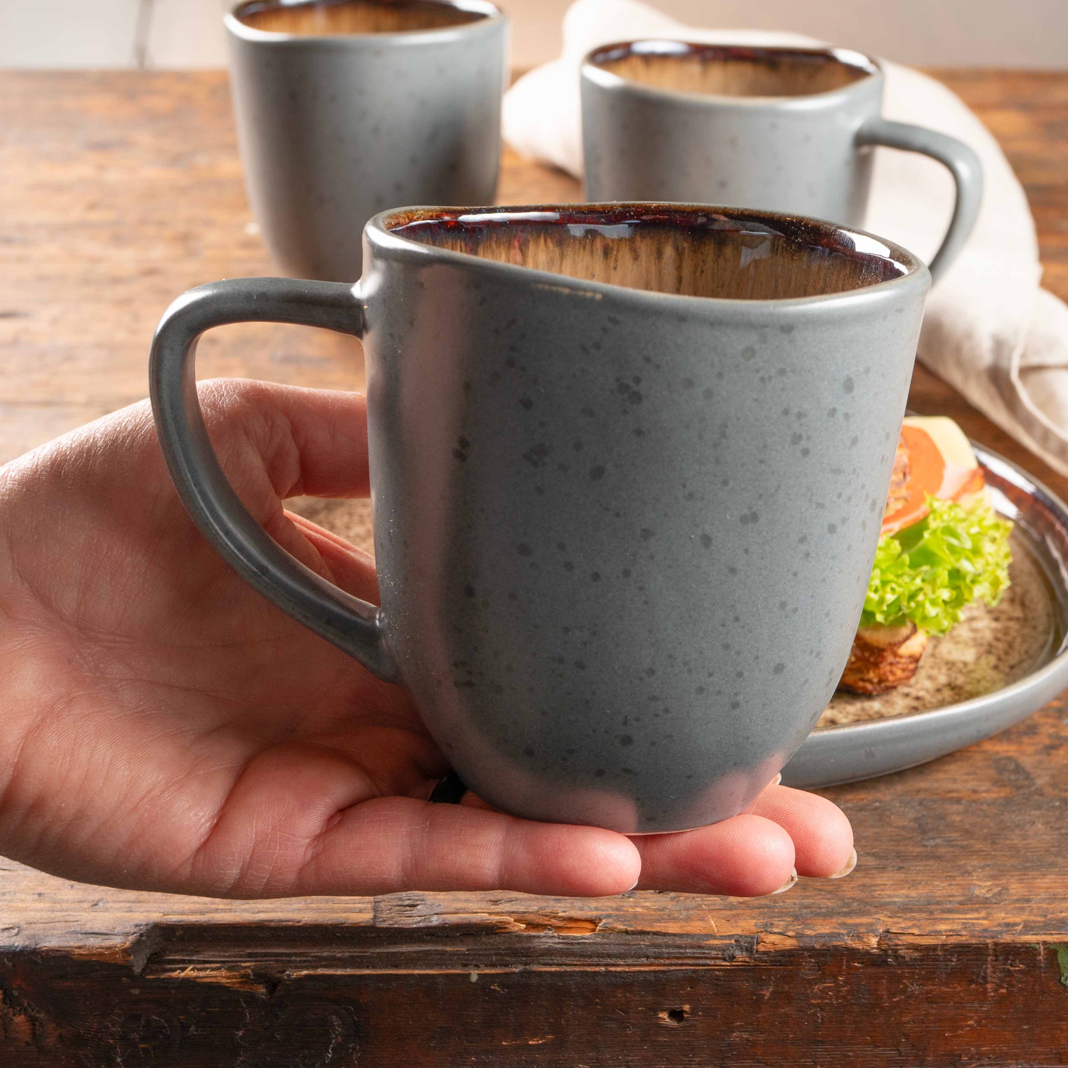 ORGANIC 6tlg Kaffee Tassen Set Beige