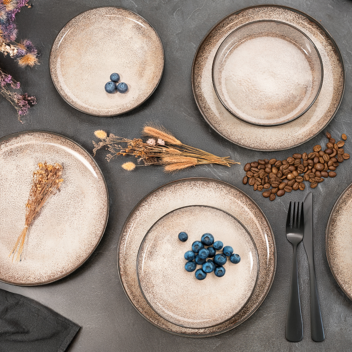 VIDA Geschirr Set 36-Teilig, Beige
