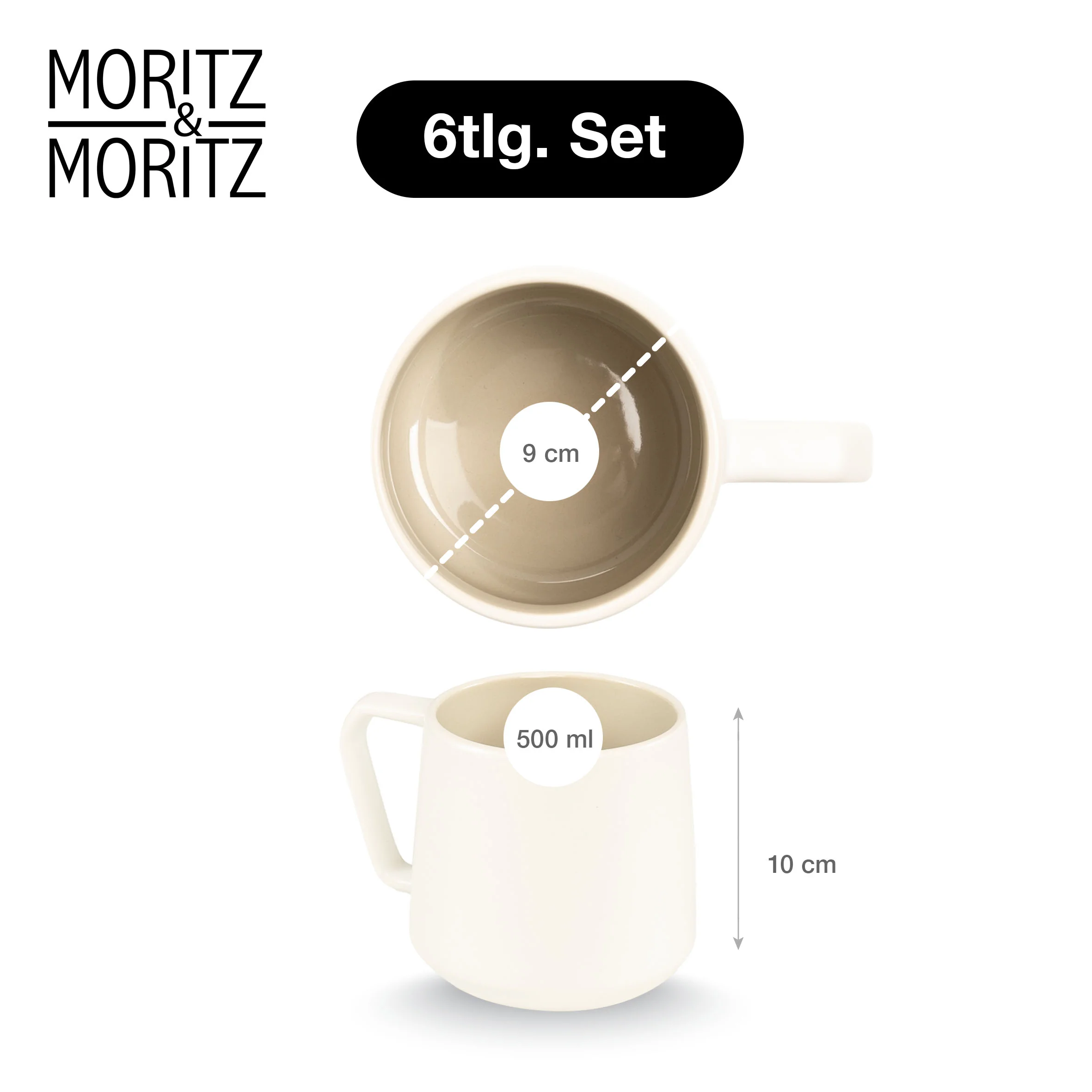 CAVO Kaffeebecher Set 6-teilig Beige CAVO Kaffeebecher Set 6-teilig Beige